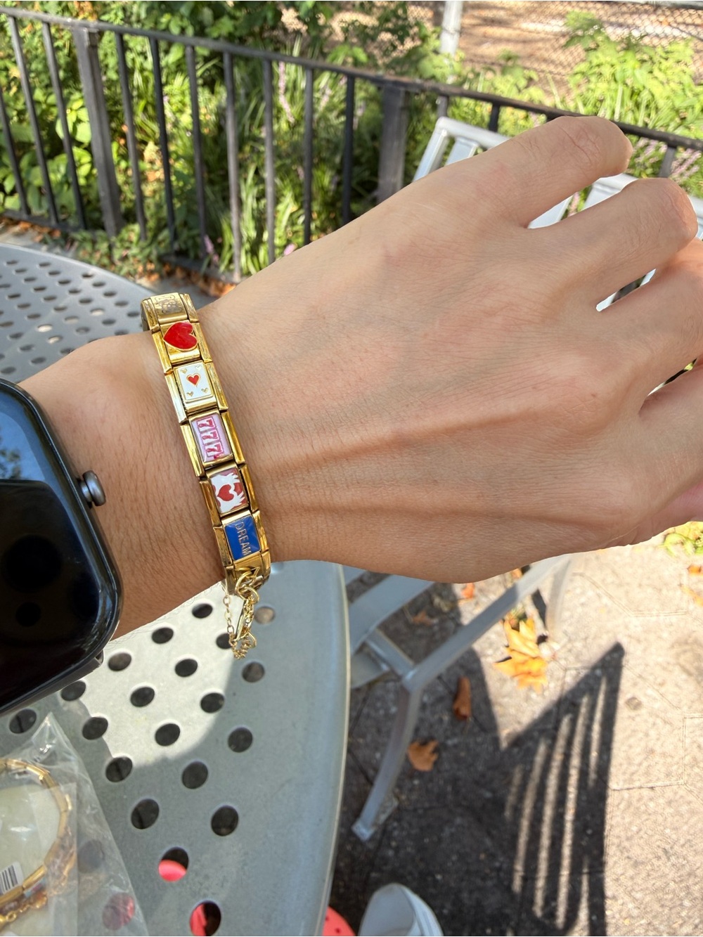 Gold-Tone Italian Charm Bracelet Handmade
